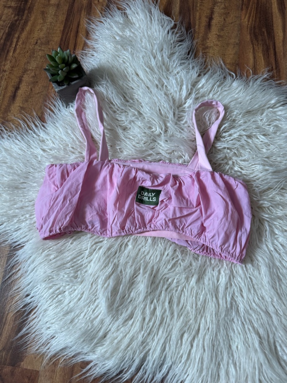 Daily Drills Bubble Bra Top Baby Pink